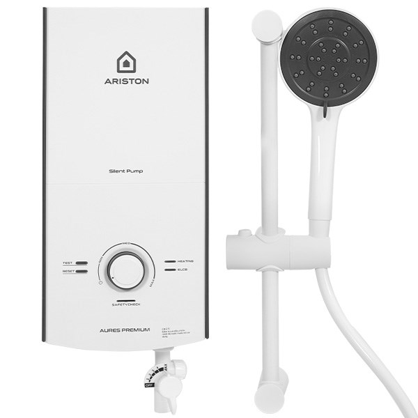 Máy tắm nước nóng điện trực tiếp Ariston Aures Premium 4.5P có bơm Máy tắm nước nóng điện trực tiếp Ariston Aures Premium 4.5P có bơm